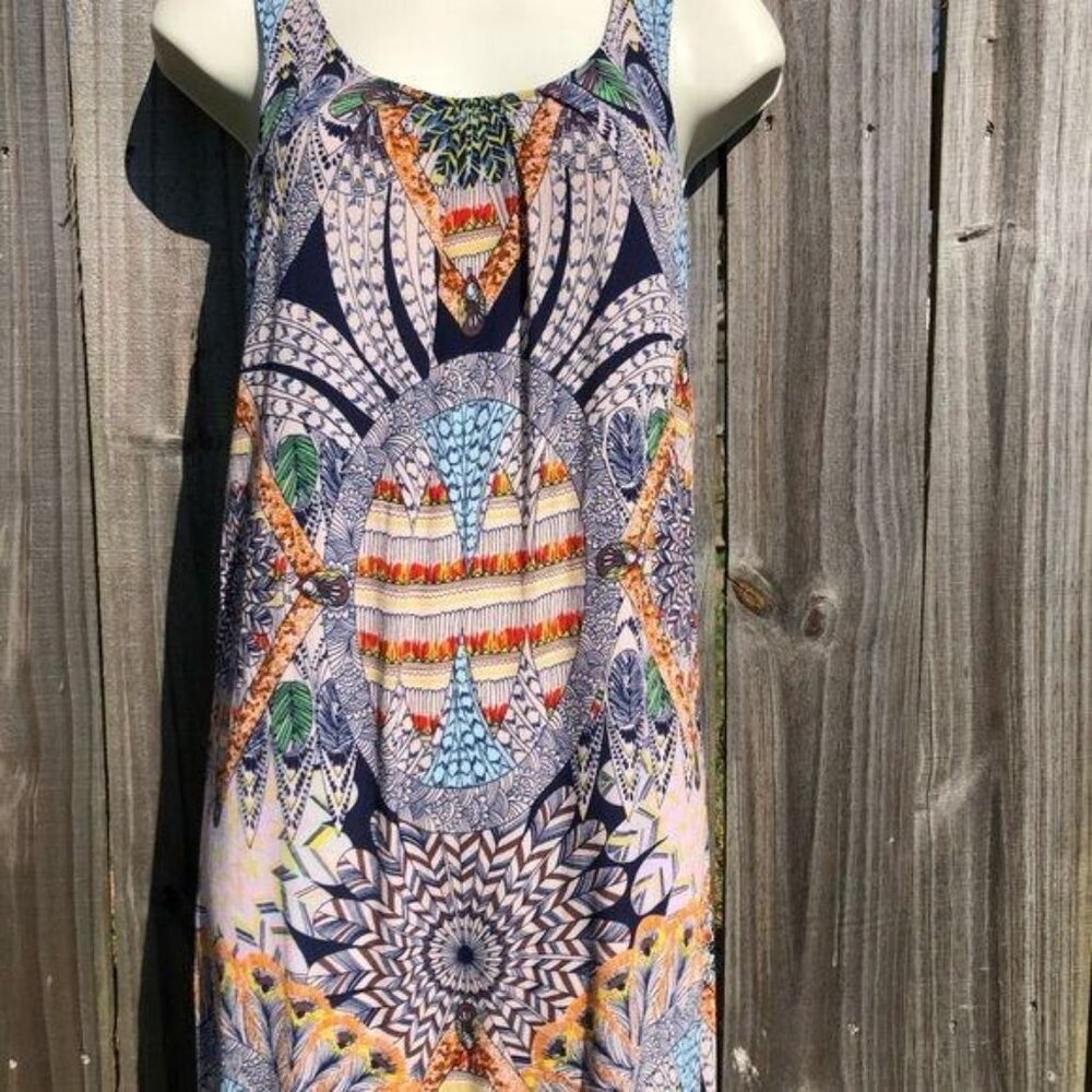 Mamie Ruth XS Scoop Back Dress Maxi Sleeveless Pink Blue Purple Orange - Picture 5 of 7